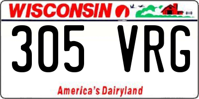 WI license plate 305VRG