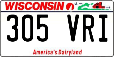 WI license plate 305VRI