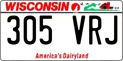 WI license plate 305VRJ