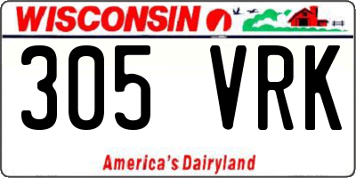 WI license plate 305VRK