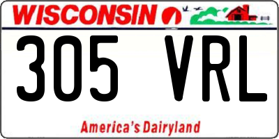 WI license plate 305VRL