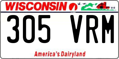 WI license plate 305VRM
