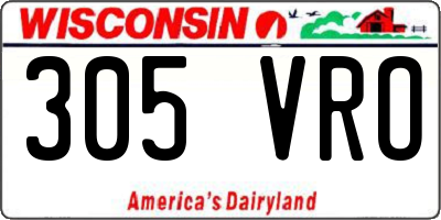 WI license plate 305VRO