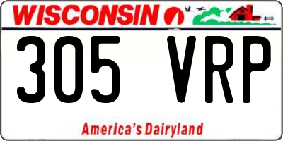 WI license plate 305VRP