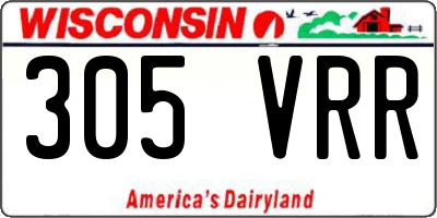 WI license plate 305VRR