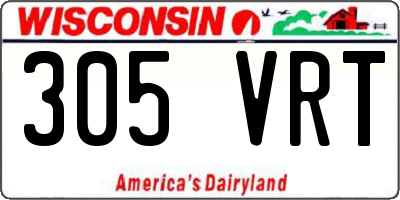 WI license plate 305VRT