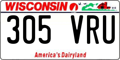 WI license plate 305VRU