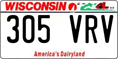 WI license plate 305VRV