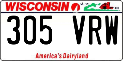 WI license plate 305VRW