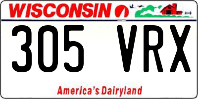 WI license plate 305VRX