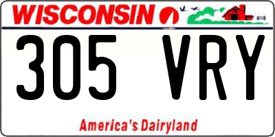 WI license plate 305VRY