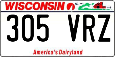 WI license plate 305VRZ