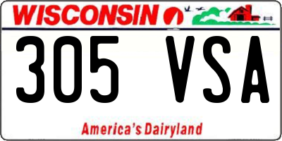 WI license plate 305VSA