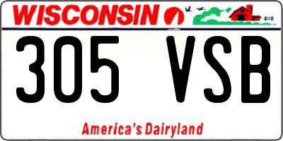 WI license plate 305VSB