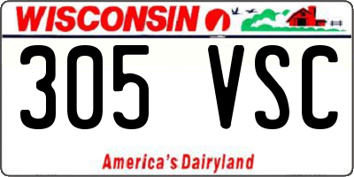 WI license plate 305VSC