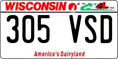 WI license plate 305VSD