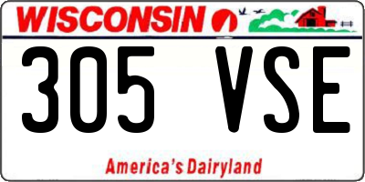 WI license plate 305VSE