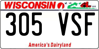 WI license plate 305VSF