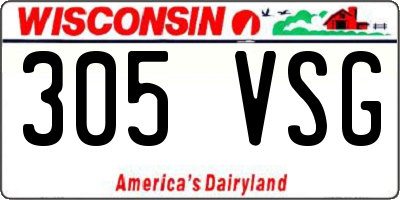 WI license plate 305VSG