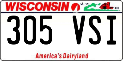 WI license plate 305VSI