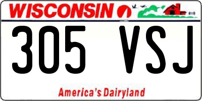 WI license plate 305VSJ