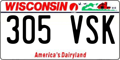 WI license plate 305VSK