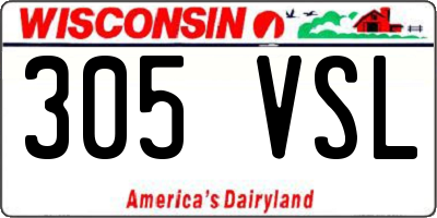 WI license plate 305VSL