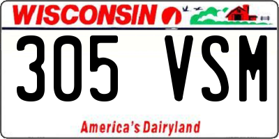 WI license plate 305VSM