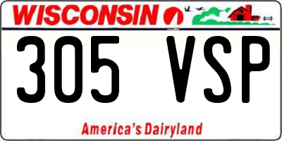 WI license plate 305VSP