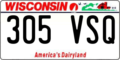 WI license plate 305VSQ