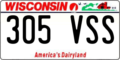 WI license plate 305VSS