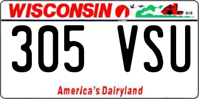 WI license plate 305VSU