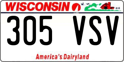 WI license plate 305VSV