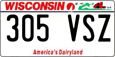 WI license plate 305VSZ