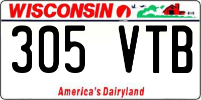 WI license plate 305VTB