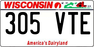 WI license plate 305VTE