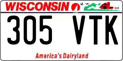 WI license plate 305VTK