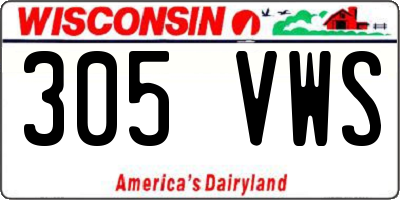 WI license plate 305VWS