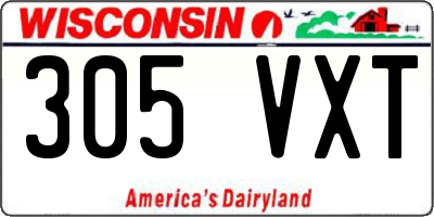 WI license plate 305VXT