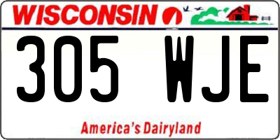 WI license plate 305WJE