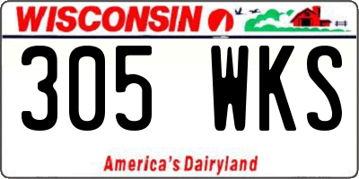 WI license plate 305WKS