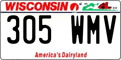 WI license plate 305WMV