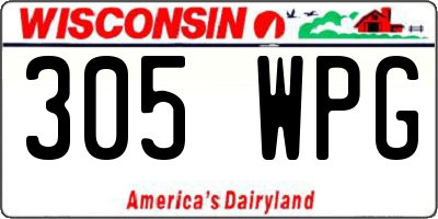 WI license plate 305WPG