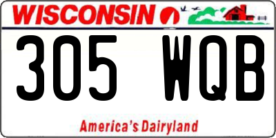 WI license plate 305WQB