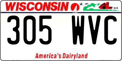 WI license plate 305WVC