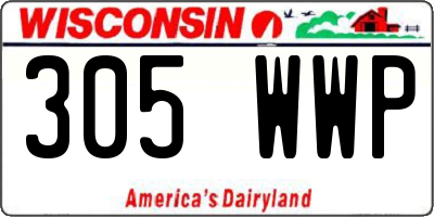 WI license plate 305WWP