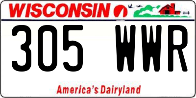 WI license plate 305WWR