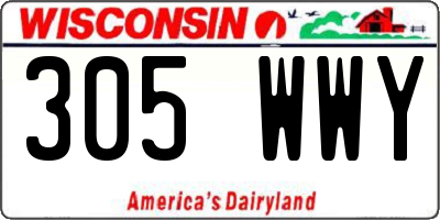 WI license plate 305WWY