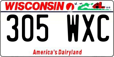 WI license plate 305WXC