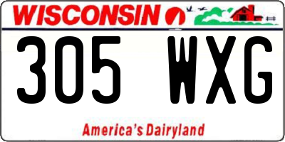 WI license plate 305WXG